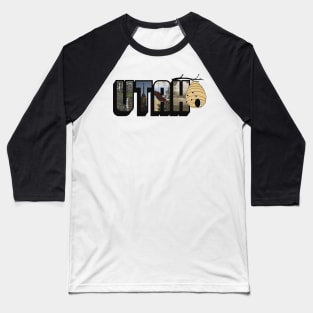 Utah The Beehive State Big Letter Baseball T-Shirt